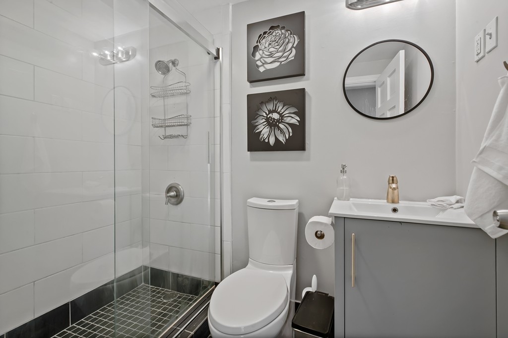 8 Dwight Street, Unit 1 Boston, MA 02118 - Photo 13 of 20 a bathroom with a toilet a sink and a shower