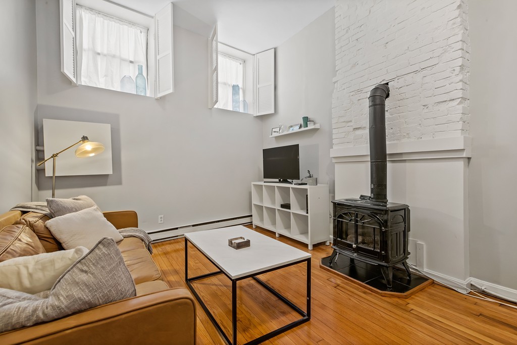 8 Dwight Street, Unit 1 Boston, MA 02118 - Photo 3 of 20 a living room with furniture and a flat screen tv
