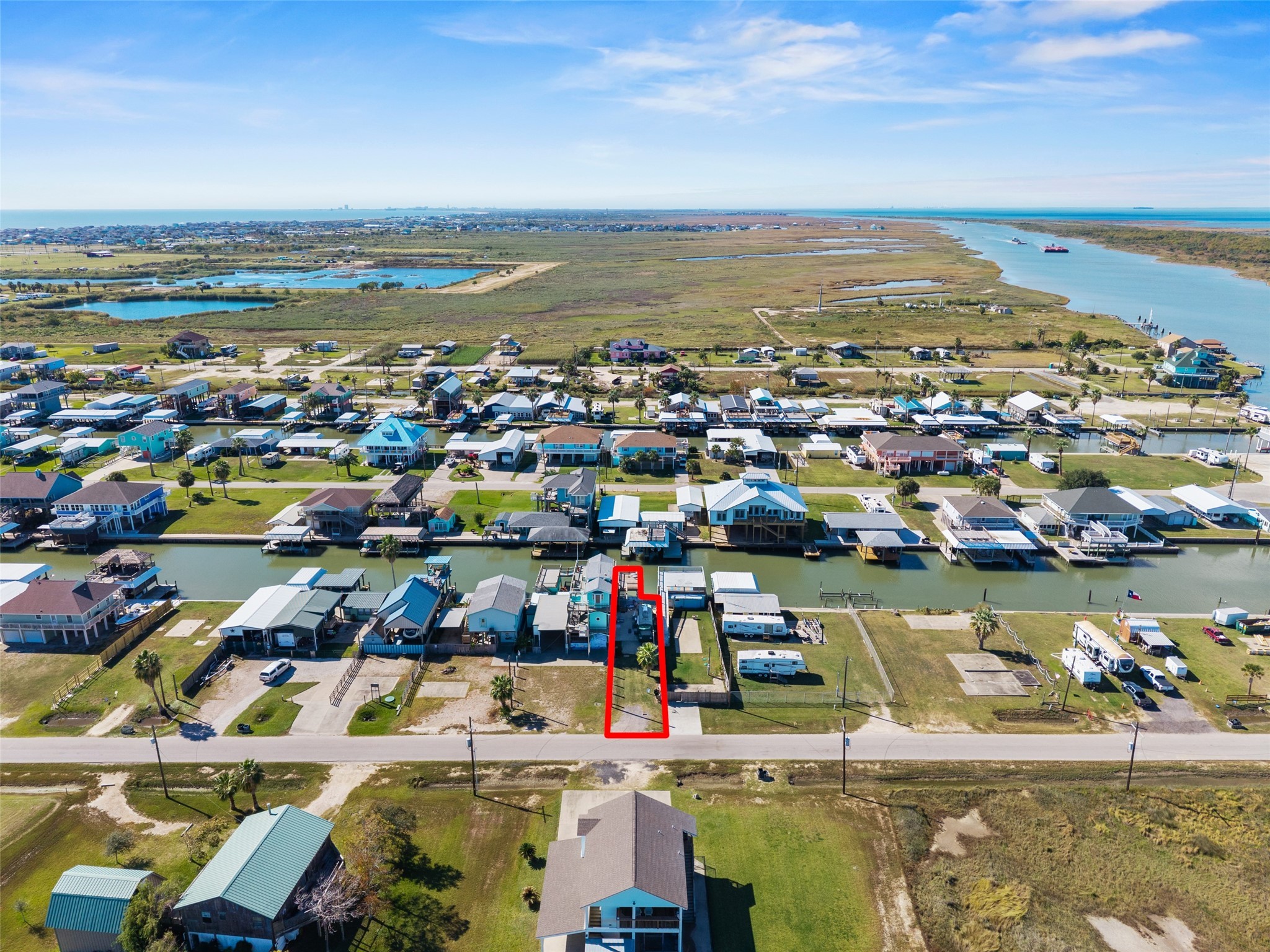 1287 North Crystal Beach Road Crystal Beach, TX 77650 - Photo 2 of 45 a view of a city with an ocean view