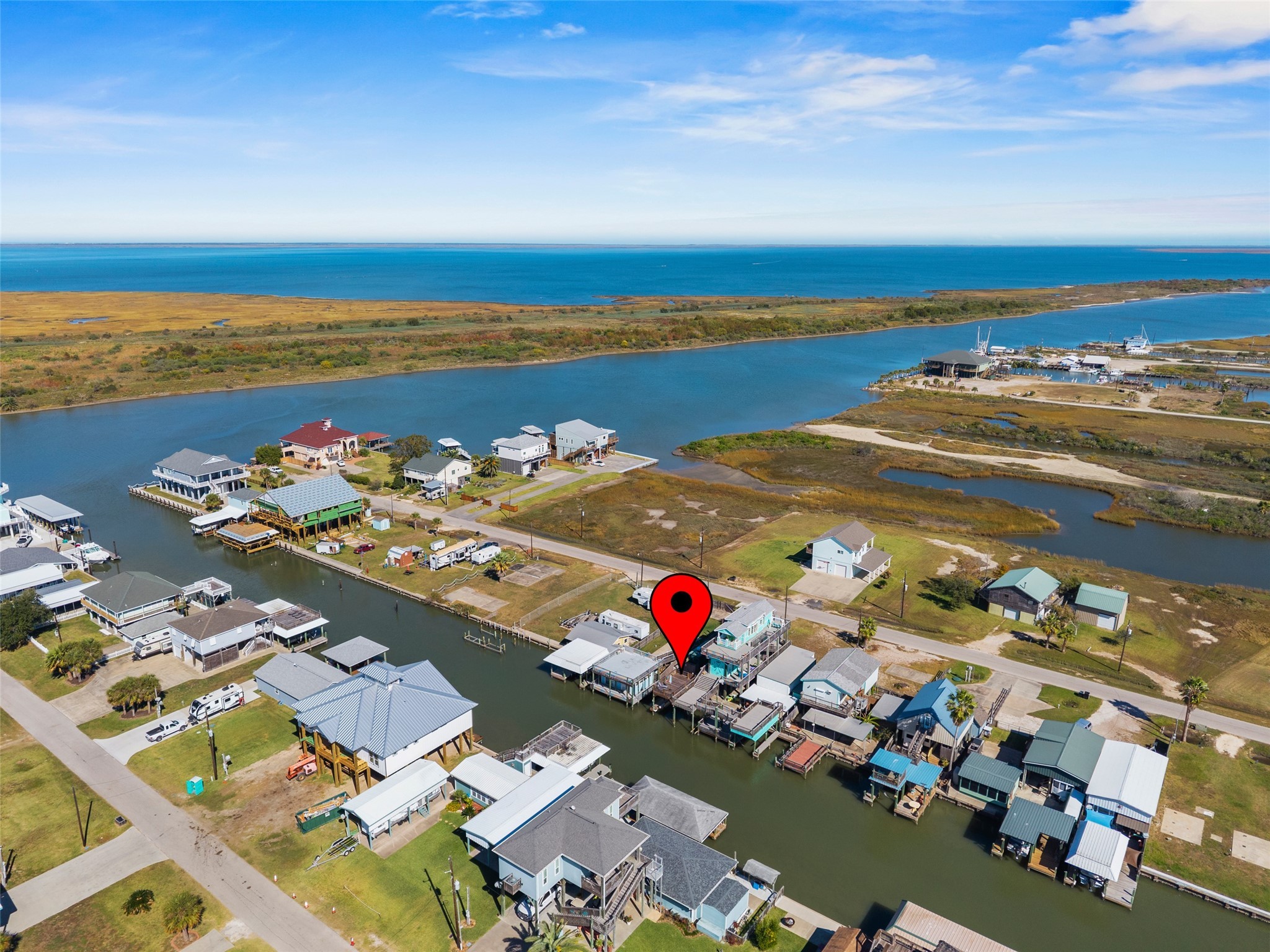 1287 North Crystal Beach Road Crystal Beach, TX 77650 - Photo 4 of 45 an aerial view of a ocean