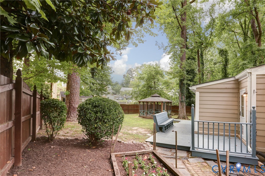 1401 Chowan Road Henrico, VA 23229 - Photo 32 of 39 Expansive backyard featuring a gazebo, wood-fencin