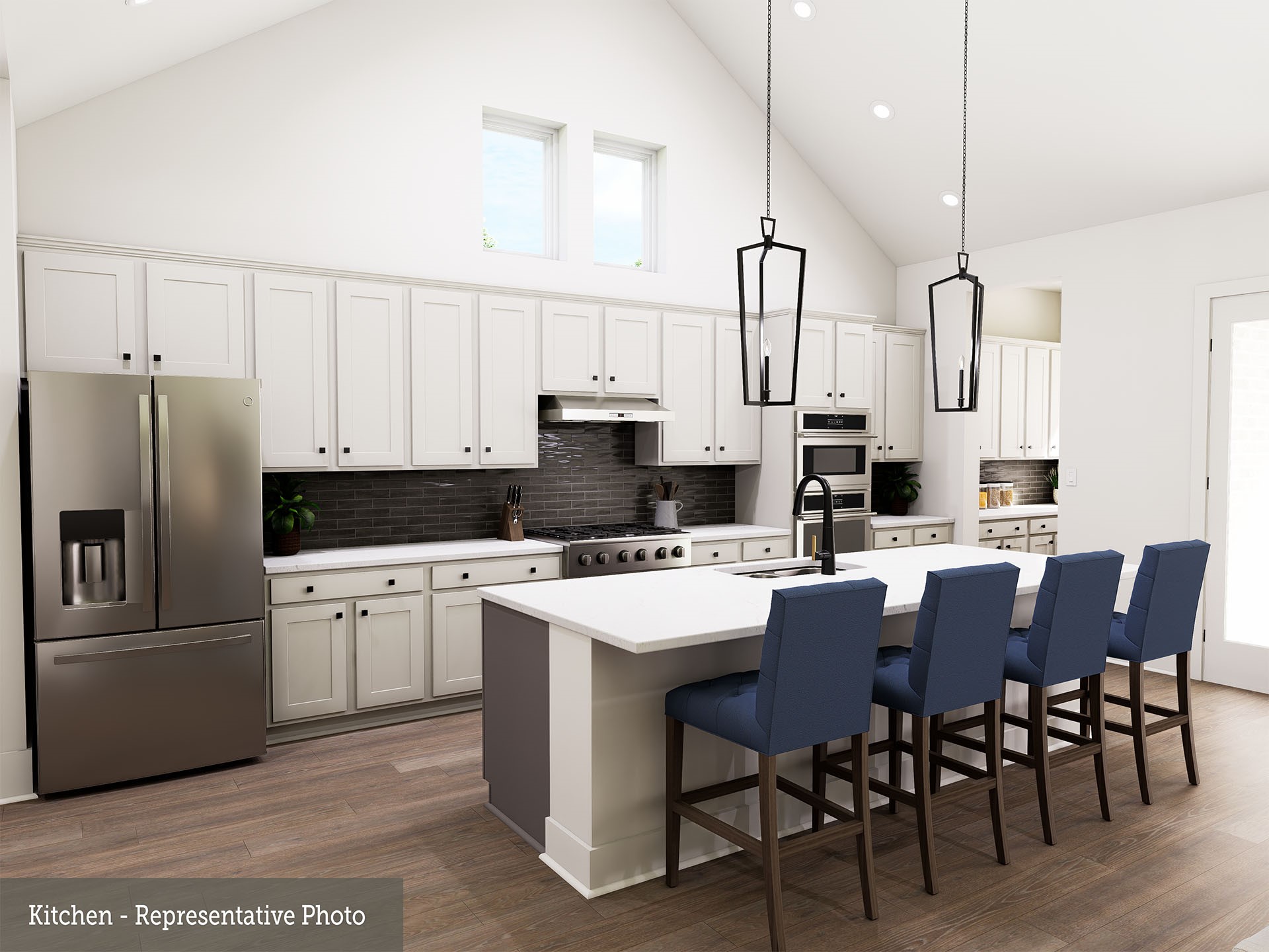 1752 Howler Way Montgomery, TX 77316 - Photo 7 of 41 REPRESENTATIVE PHOTO: Beautiful Kitchen with cathedral ceiling, Butlers pantry & large island/breakfast bar