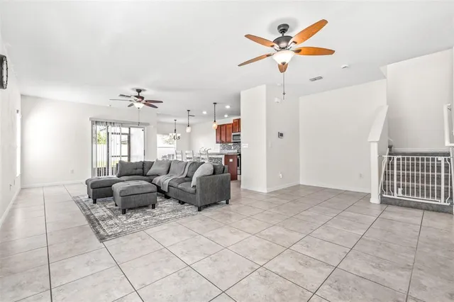 a living room with furniture