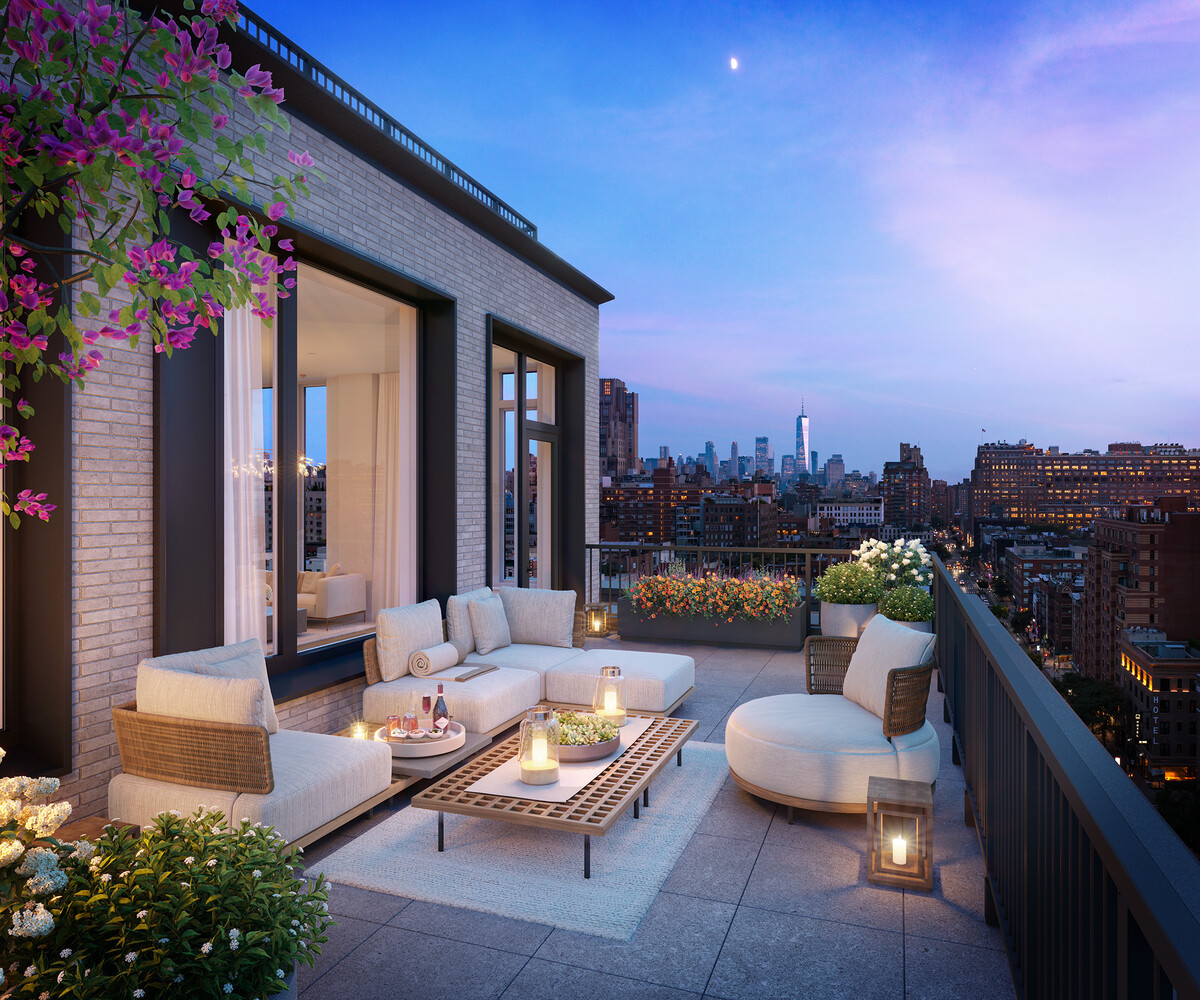 280 West 24th Street, Unit 6P Manhattan, NY 10011 - Photo 16 of 19 a outdoor living space with furniture and city view
