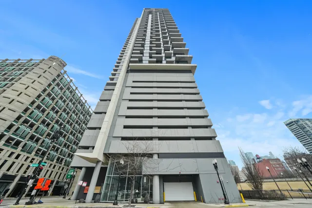 a view of a tall building