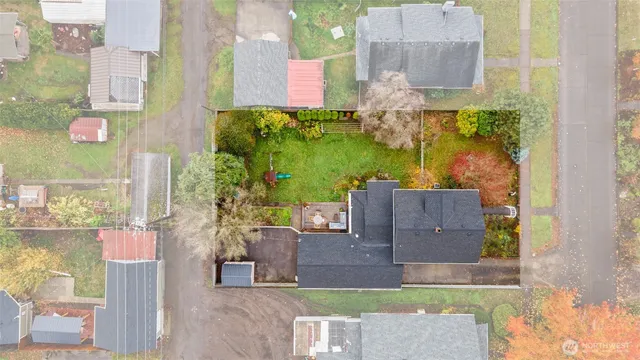 an aerial view of multiple house