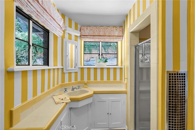 a view of outdoor space with deck and garden