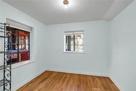 a backyard of a house with lots of green space