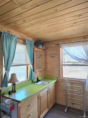 a room with window and a table