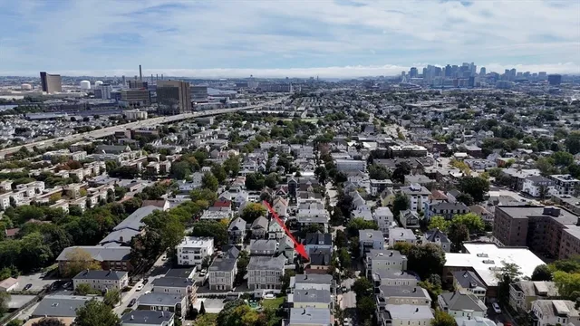 an aerial view of a city