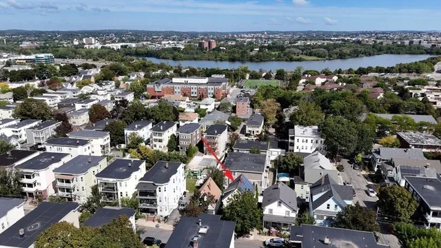 an aerial view of a city with lots of residential buildings