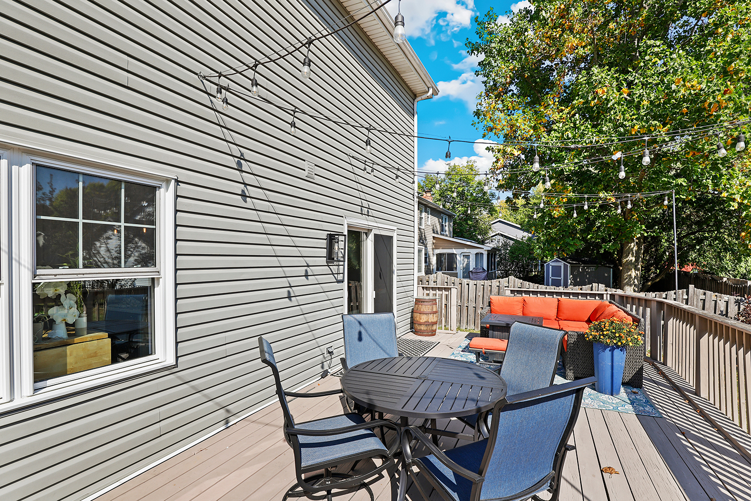 350 Pearson Circle Naperville, IL 60563 - Photo 23 of 32 a view of backyard with outdoor seating and wooden floor
