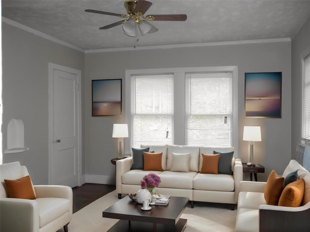 5906 Oram Street, Unit 3 Dallas, TX 75206 - Photo 2 of 10 a living room with furniture and a large window