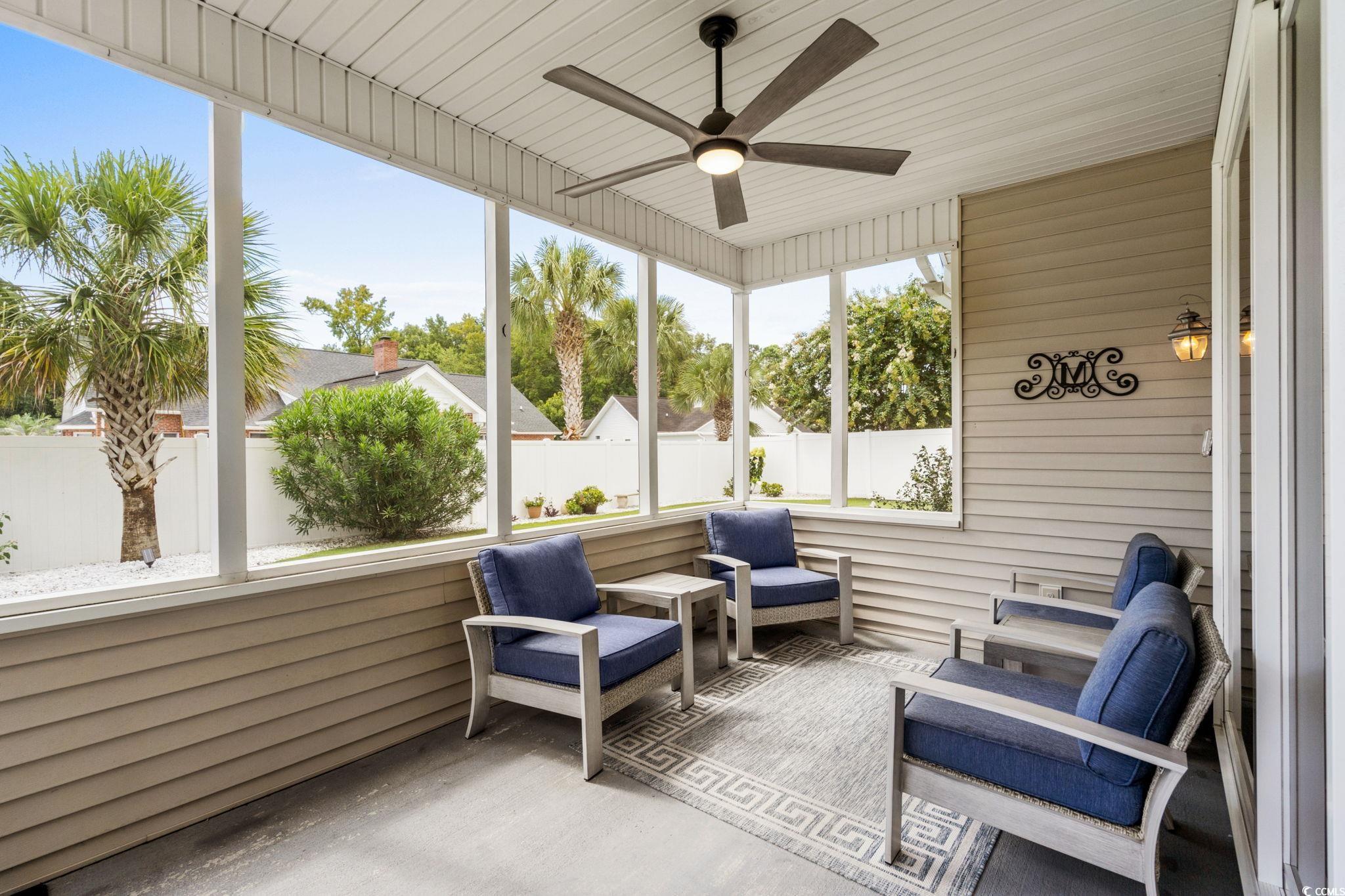 408 Highland Ridge Drive Myrtle Beach, SC 29588 - Photo 35 of 39 Sunroom with a ceiling fan