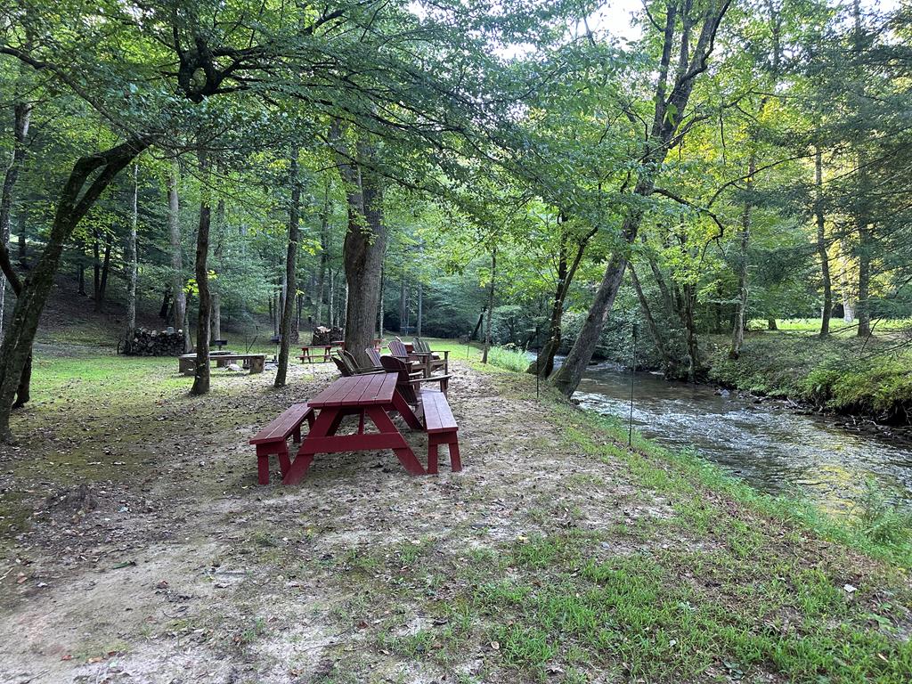 27 R Tanager Trail Ellijay, GA 30536 - Photo 52 of 60 Plenty of space and seating beside Anderson Creek