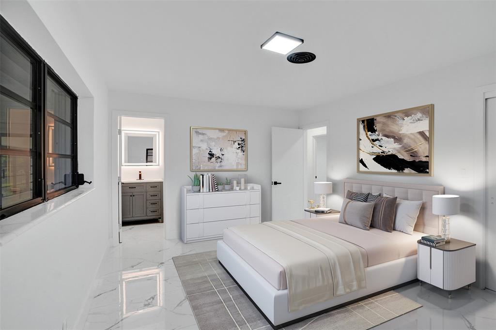 5840 Southwest 14th Street Plantation, FL 33317 - Photo 14 of 33 a bedroom with a bed and a painting on the wall