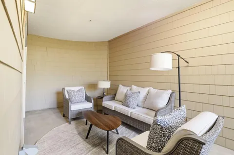 a view of outdoor space with seating space