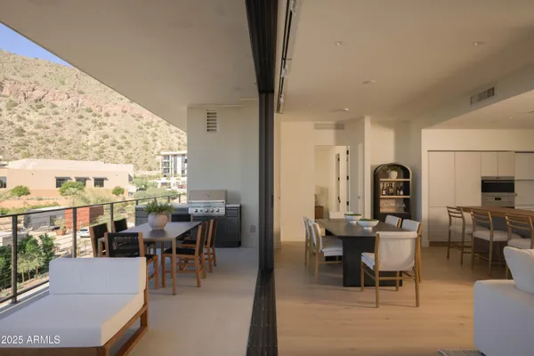 a living room with furniture