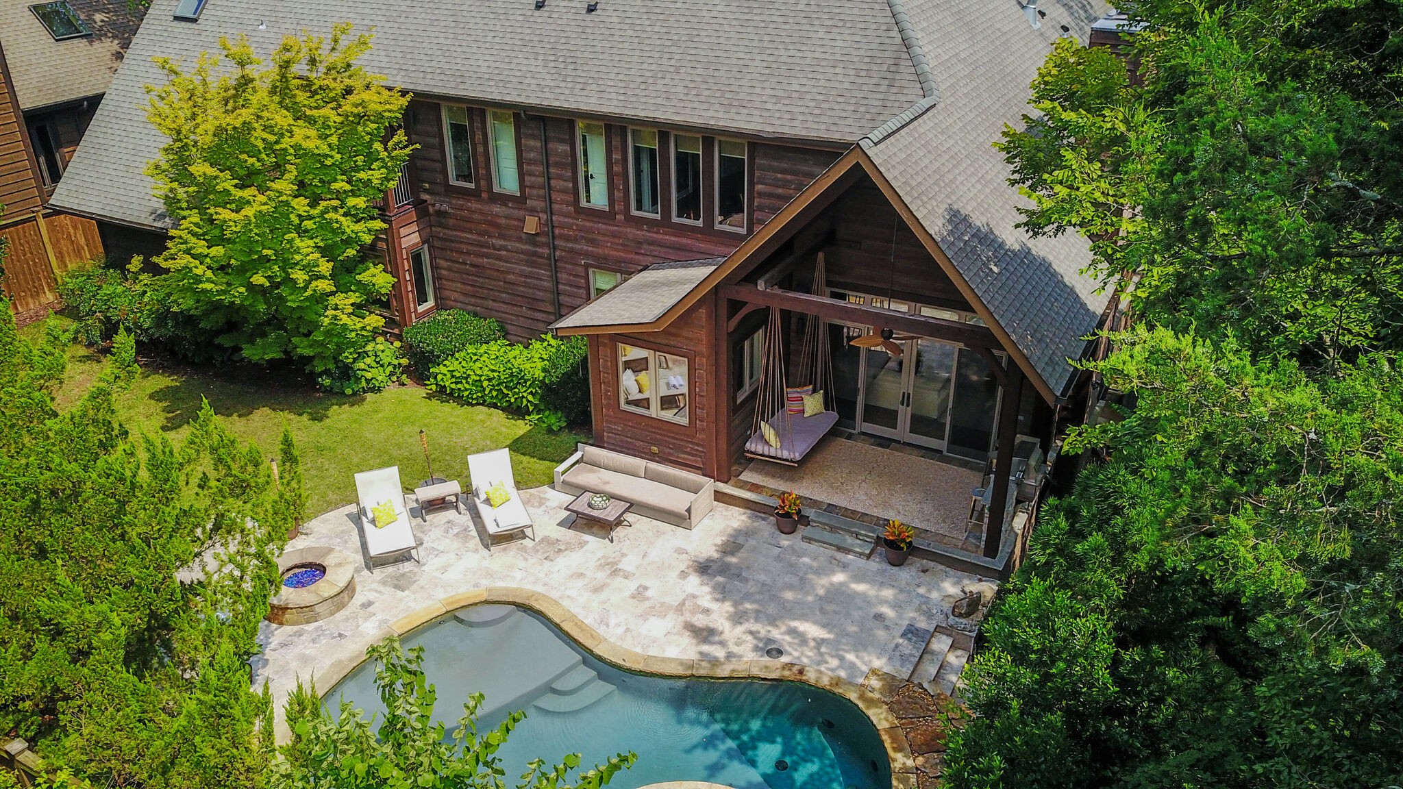4315 Sneed Road Nashville, TN 37215 - Photo 49 of 50 an aerial view of a house with garden space and sitting area