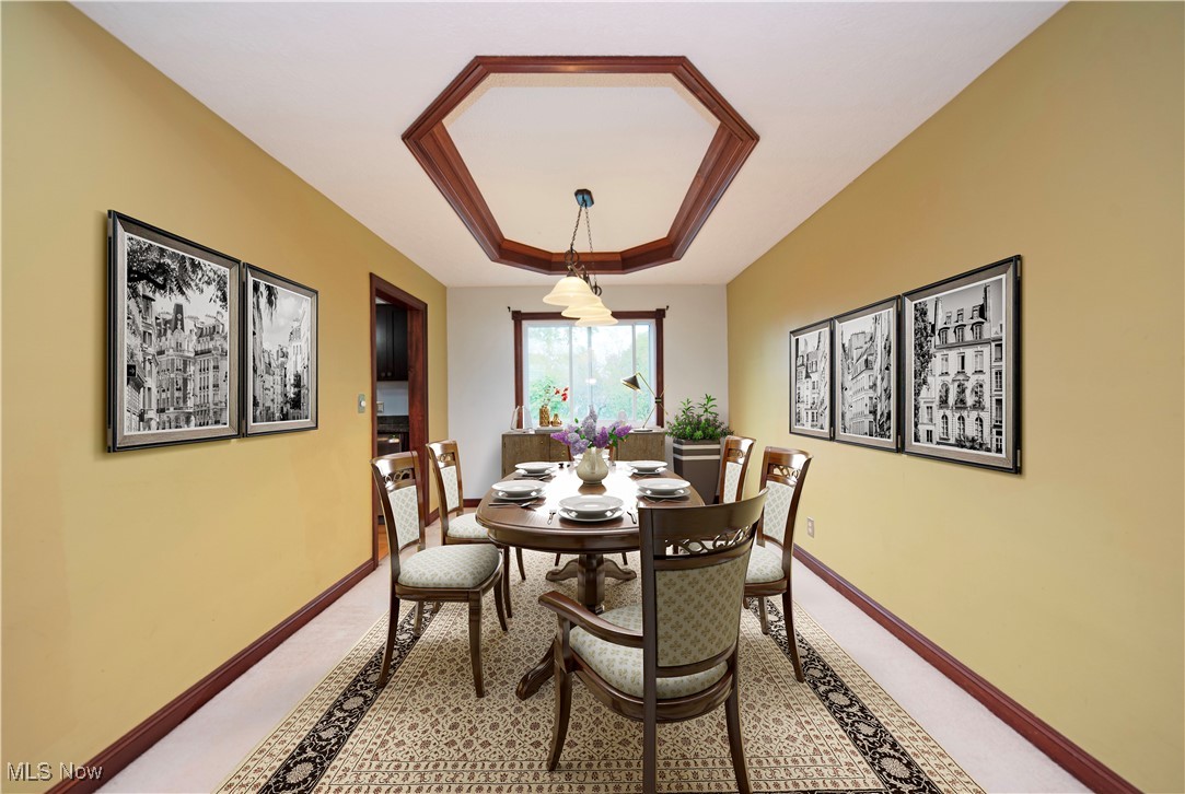2501 East Pleasant Valley Road Independence, OH 44131 - Photo 6 of 29 Dining room with a trayed ceiling