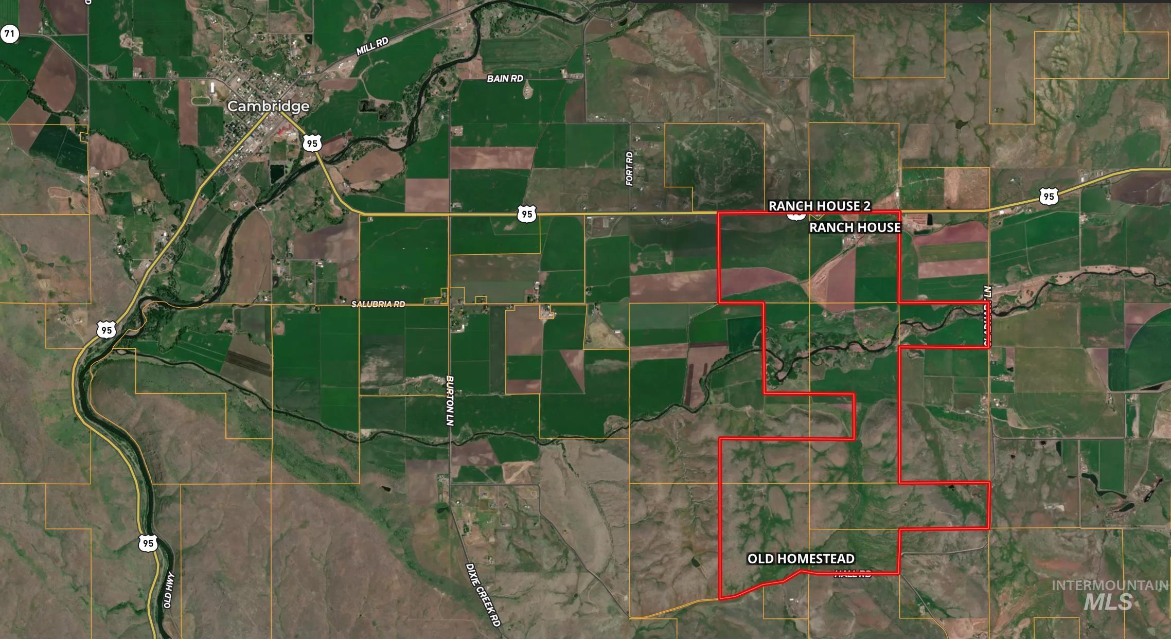 3127 Highway 95 Cambridge, ID 83610 - Photo 49 of 49 Aerial view of property's location with property parcel outlined