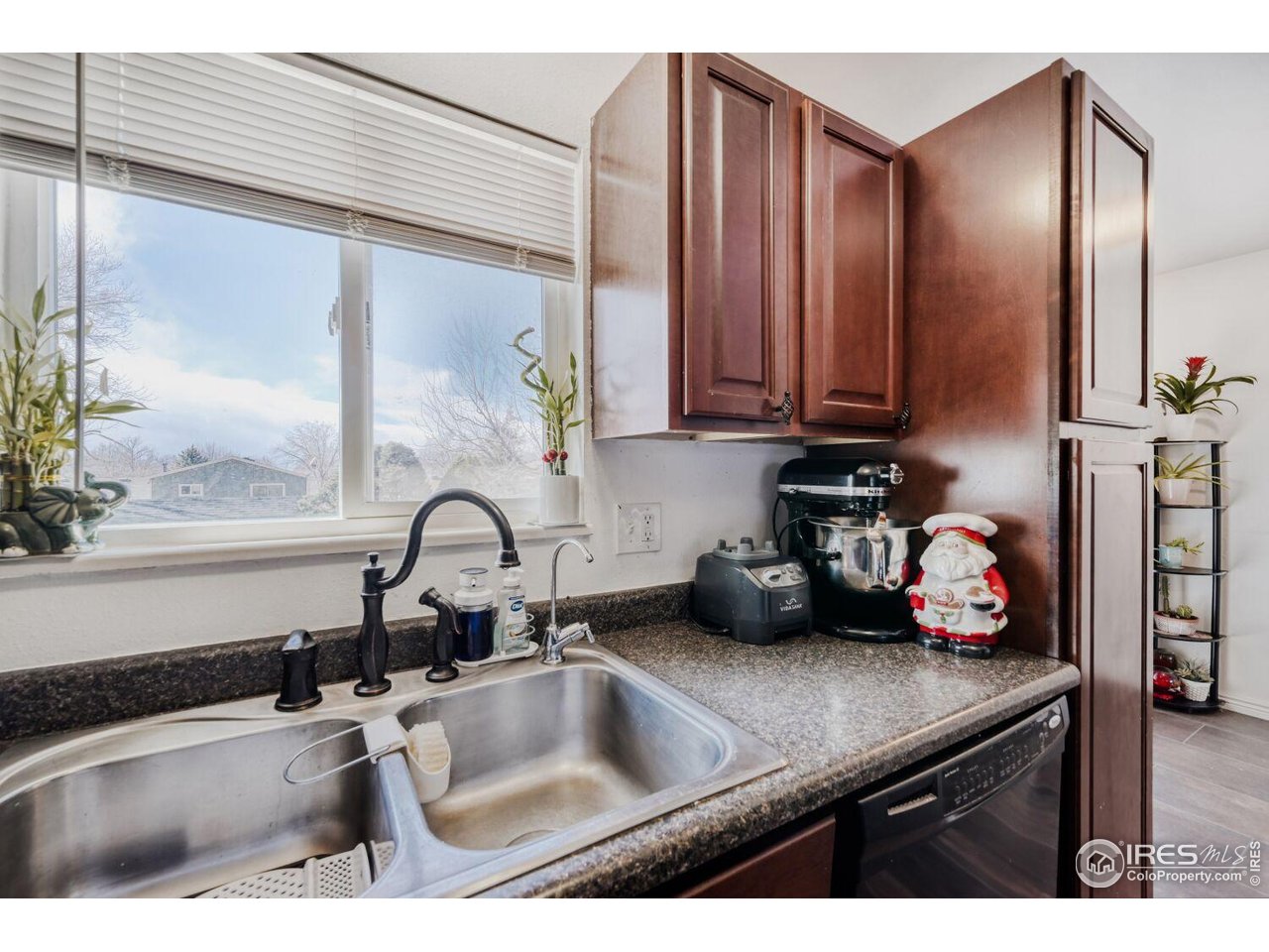 223 Fifth Street Firestone, CO 80520 - Photo 9 of 27 a kitchen with granite countertop a sink and potted plant