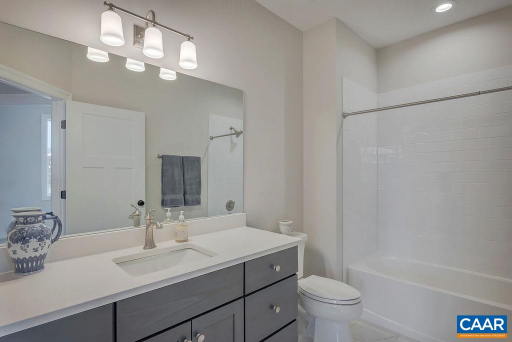 3 B Rothwell Lane, Unit LOT 3B Crozet, VA 22932 - Photo 18 of 29 a bathroom with a sink a toilet and a large mirror