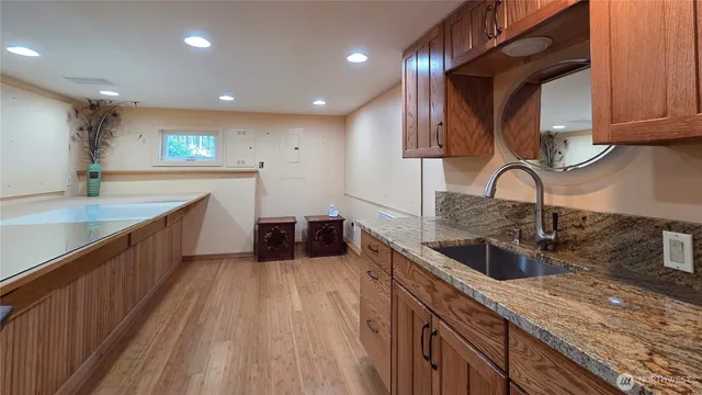 a view of a table with plants