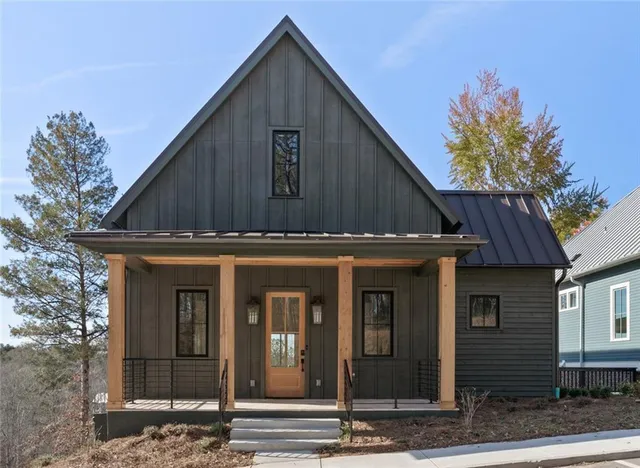 a front view of a house