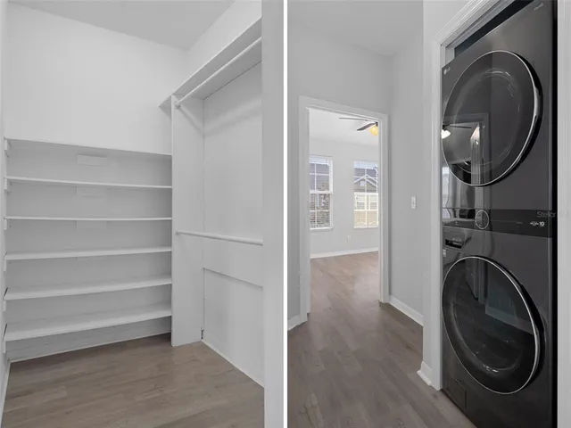 a utility room with a sink dryer and washer
