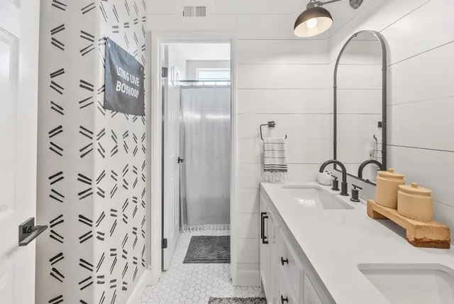 a view of a chairs and table in patio