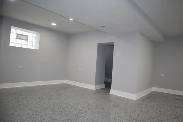 a street view of a snow on the road