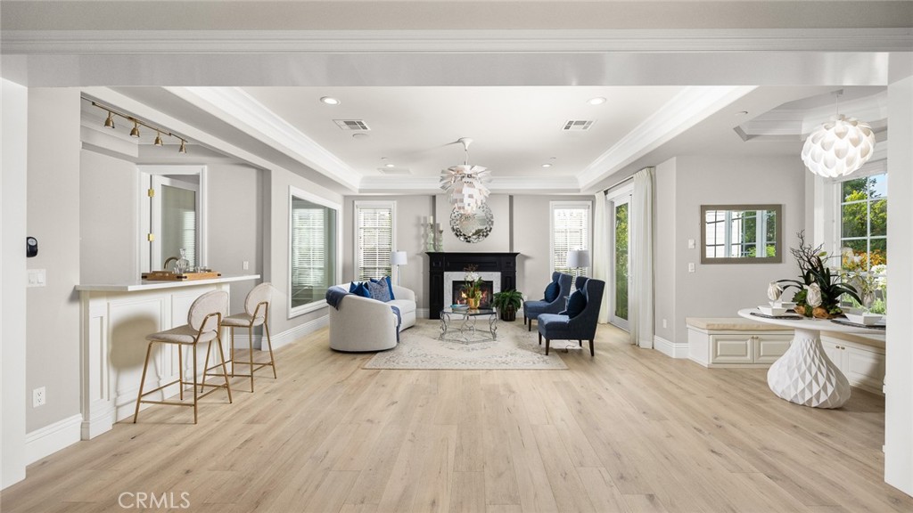 407 Oxford Drive Arcadia, CA 91007 - Photo 7 of 29 a living room with furniture and a fireplace