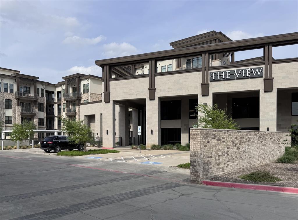 a front view of a building with street