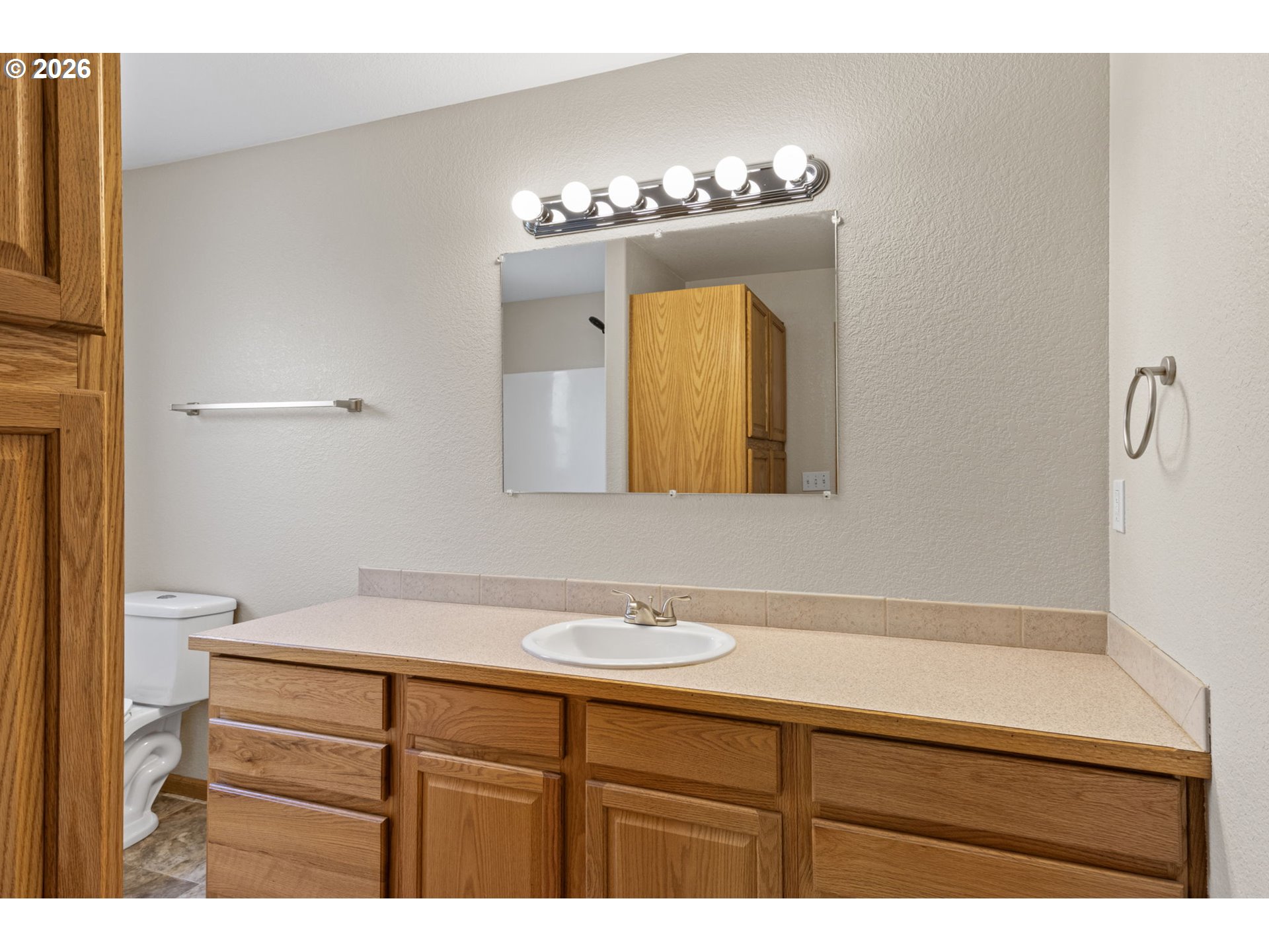 223 Armande Loop Roseburg, OR 97471 - Photo 17 of 35 a bathroom with a sink vanity and a mirror
