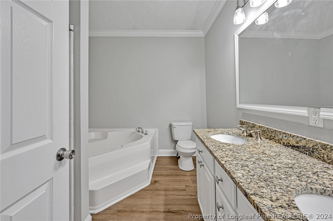 3713 Glenn Road Parkton, NC 28371 - Photo 12 of 17 a bathroom with a granite countertop sink and a mirror