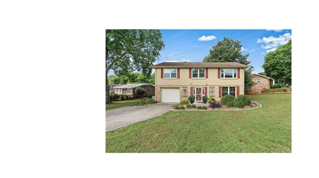 a house view with a garden space
