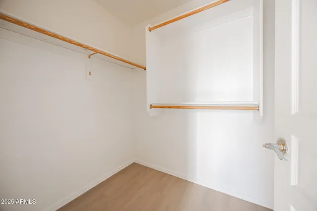 a view of small space with racks on the wall