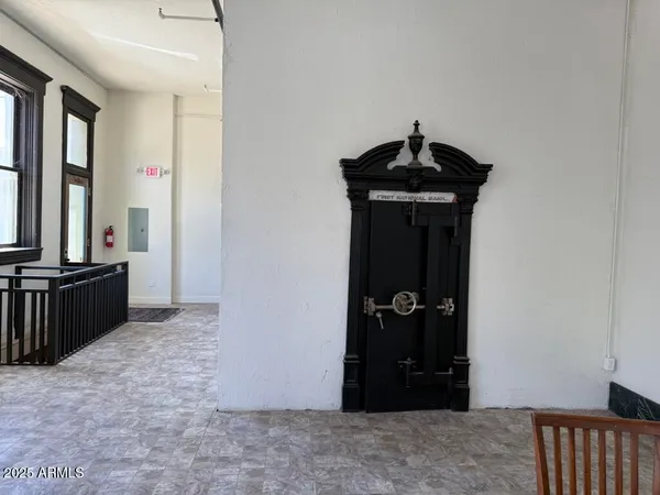 a view of a hallway with a elevator
