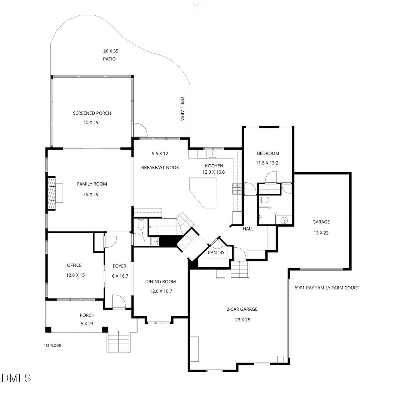 6901 Ray Family Farm Court Raleigh, NC 27613 - Photo 48 of 52 a picture of floor plan