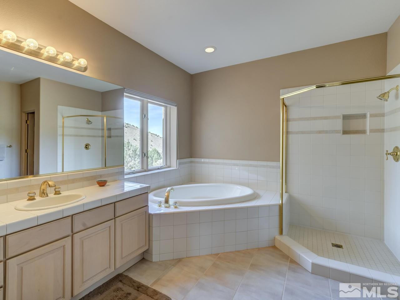 7280 Sage Canyon Road Reno, NV 89510 - Photo 10 of 23 a bathroom with a bathtub shower sink mirror and toilet