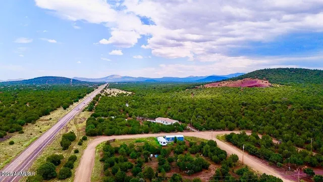 a view of a lake with a city