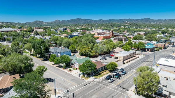 an aerial view of a city