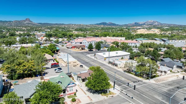 an aerial view of multiple house