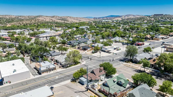 an aerial view of a city with lots of residential buildings