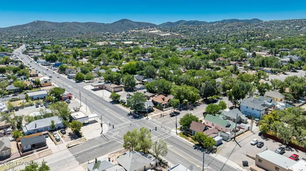 an aerial view of multiple house