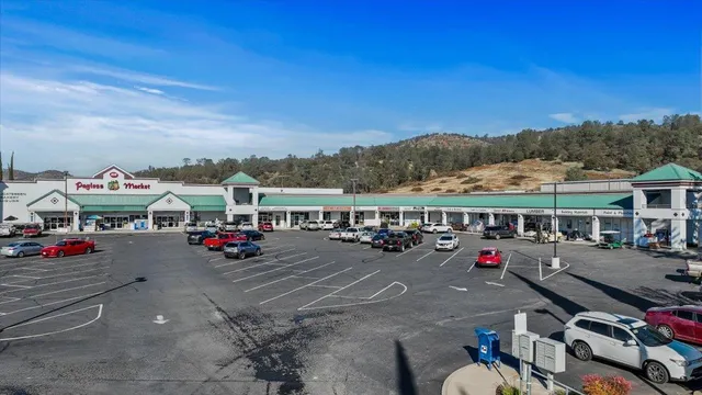 a car parked in front of it