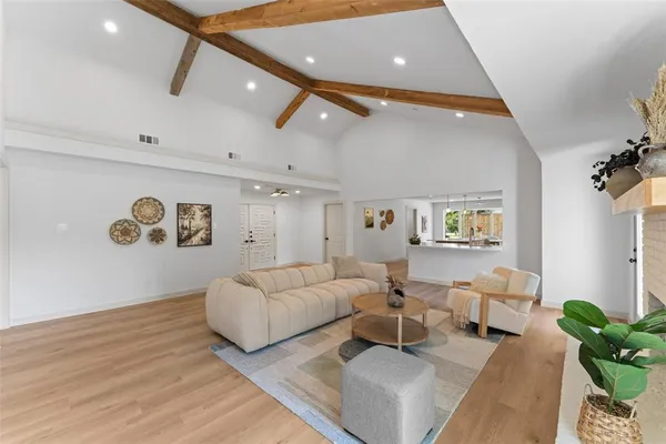 a living room with furniture