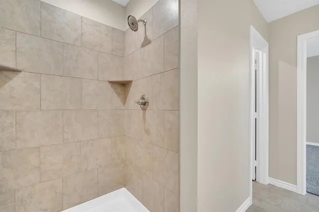 a bathroom with a shower