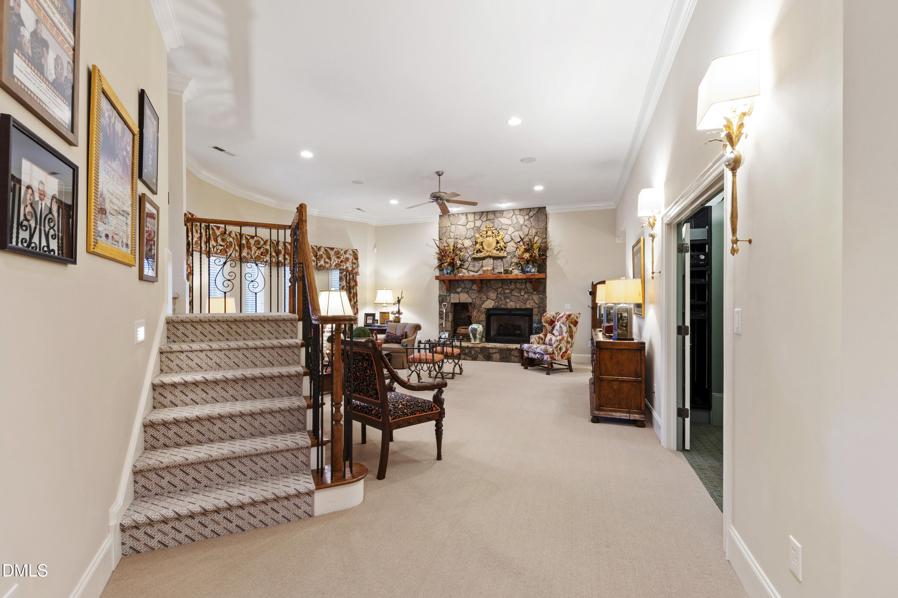 12345 Richmond Run Drive Raleigh, NC 27614 - Photo 58 of 98 a view of a livingroom with furniture and a fireplace